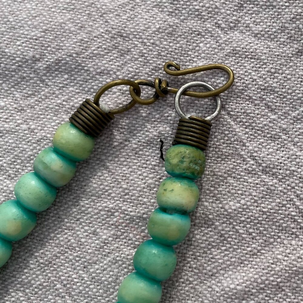 Bohemian Turquoise Beaded Long Necklace with Circular Pendant - Picture 5 of 6